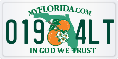 FL license plate 0194LT