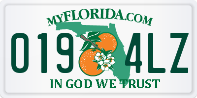 FL license plate 0194LZ