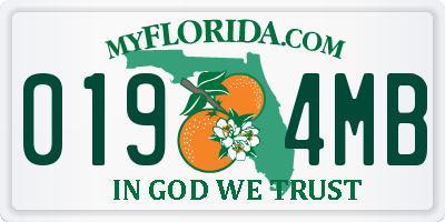FL license plate 0194MB