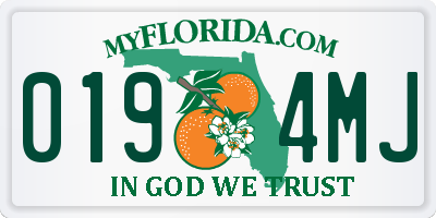 FL license plate 0194MJ