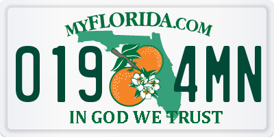 FL license plate 0194MN