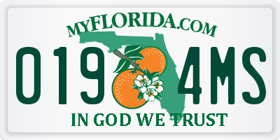 FL license plate 0194MS