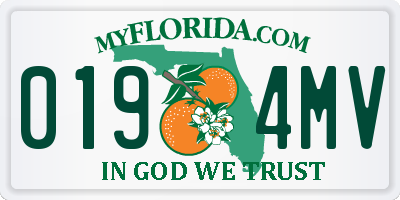 FL license plate 0194MV