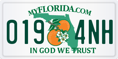 FL license plate 0194NH
