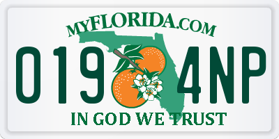 FL license plate 0194NP