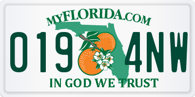FL license plate 0194NW