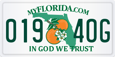 FL license plate 0194OG