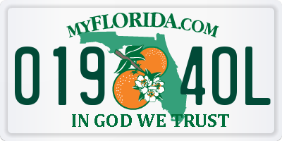 FL license plate 0194OL