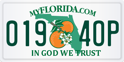 FL license plate 0194OP