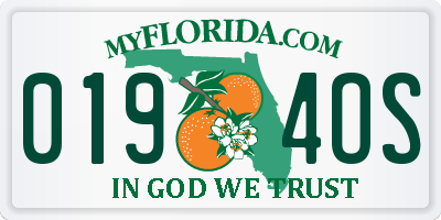 FL license plate 0194OS