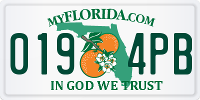 FL license plate 0194PB