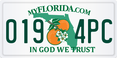 FL license plate 0194PC