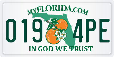 FL license plate 0194PE