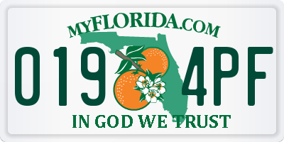FL license plate 0194PF