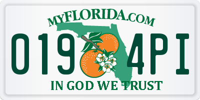 FL license plate 0194PI