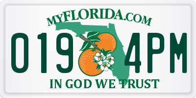 FL license plate 0194PM