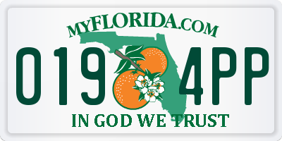 FL license plate 0194PP