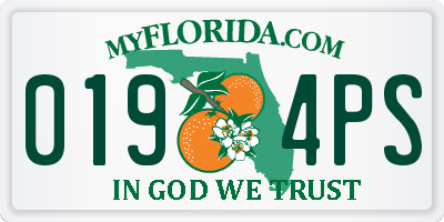 FL license plate 0194PS