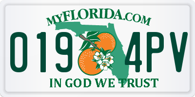 FL license plate 0194PV