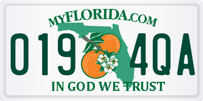 FL license plate 0194QA