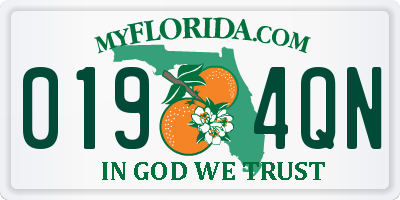 FL license plate 0194QN