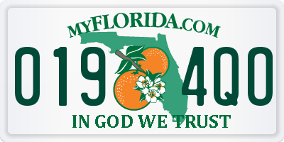 FL license plate 0194QO