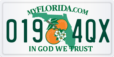 FL license plate 0194QX