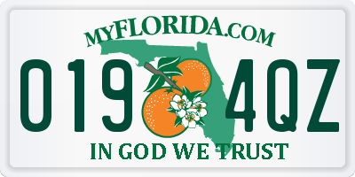 FL license plate 0194QZ