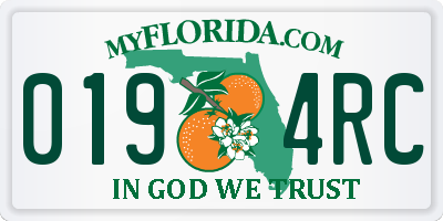 FL license plate 0194RC