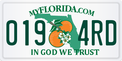 FL license plate 0194RD