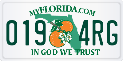 FL license plate 0194RG