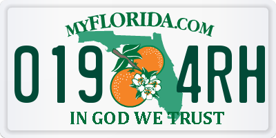 FL license plate 0194RH