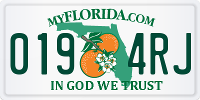 FL license plate 0194RJ