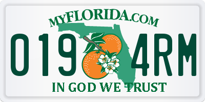 FL license plate 0194RM