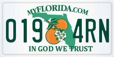 FL license plate 0194RN