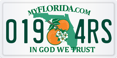 FL license plate 0194RS