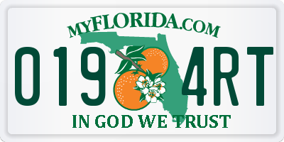 FL license plate 0194RT