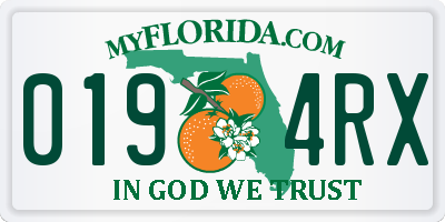 FL license plate 0194RX