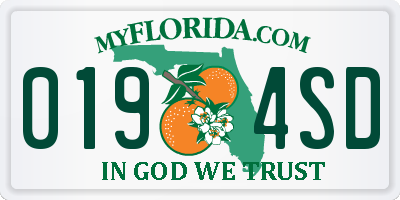 FL license plate 0194SD