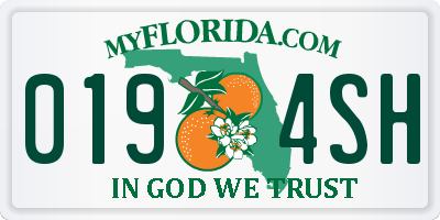 FL license plate 0194SH