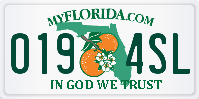FL license plate 0194SL