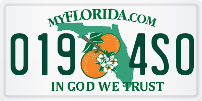 FL license plate 0194SO