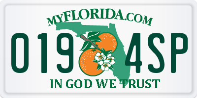 FL license plate 0194SP