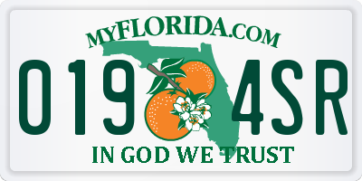FL license plate 0194SR
