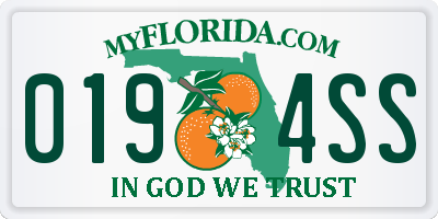 FL license plate 0194SS