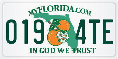 FL license plate 0194TE