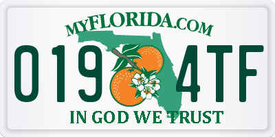 FL license plate 0194TF