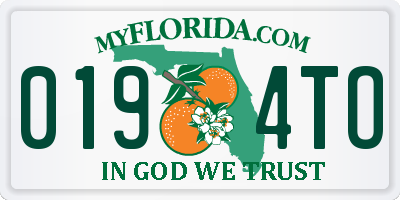 FL license plate 0194TO
