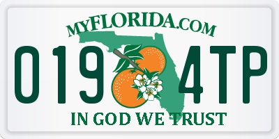 FL license plate 0194TP