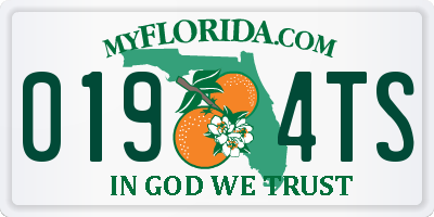 FL license plate 0194TS